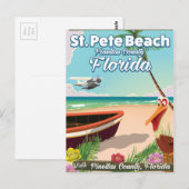 St. Pete Beach Florida vintage reisposter Briefkaart (Voorkant / Achterkant)