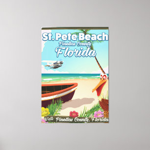St. Pete Beach Florida vintage reisposter Canvas Afdruk