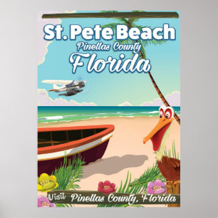 St. Pete Beach Florida vintage reisposter Poster