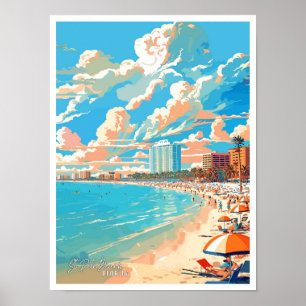 St Pete Beach Florida Vintage Travel Illustratie Poster