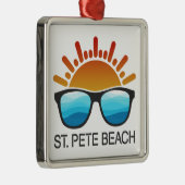 St. Pete Beach Florida Zonnebril Metalen Ornament (Rechts)