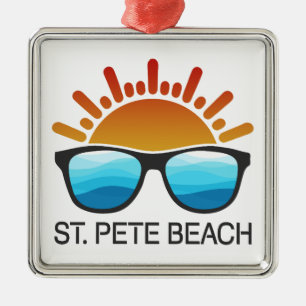 St. Pete Beach Florida Zonnebril Metalen Ornament