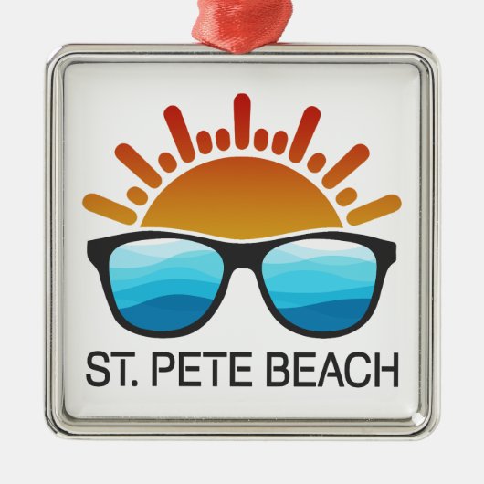 St. Pete Beach Florida Zonnebril Metalen Ornament (Voorkant)