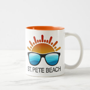 St. Pete Beach Florida Zonnebril Tweekleurige Koffiemok