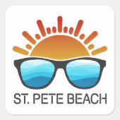 St. Pete Beach Florida Zonnebril Vierkante Sticker (Voorkant)