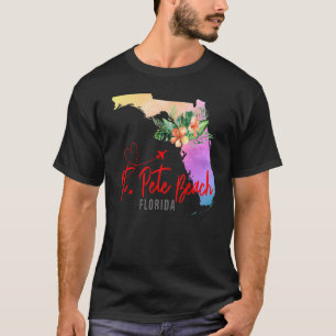 St Pete Beach Kaart Overeenkomstige Vakantie Famil T-shirt