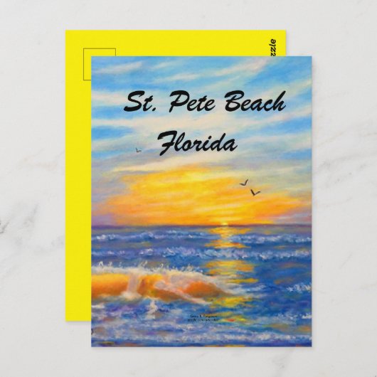ST. PETE BEACH OCEAN WAVES BRIEFKAART (Voorkant / Achterkant)