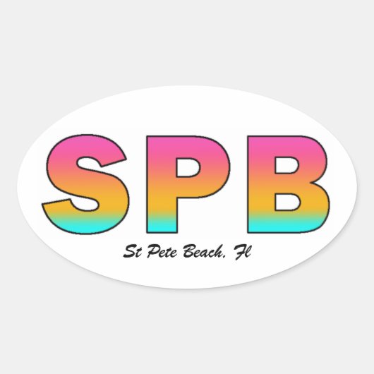 St Pete Beach ovale sticker (Voorkant)