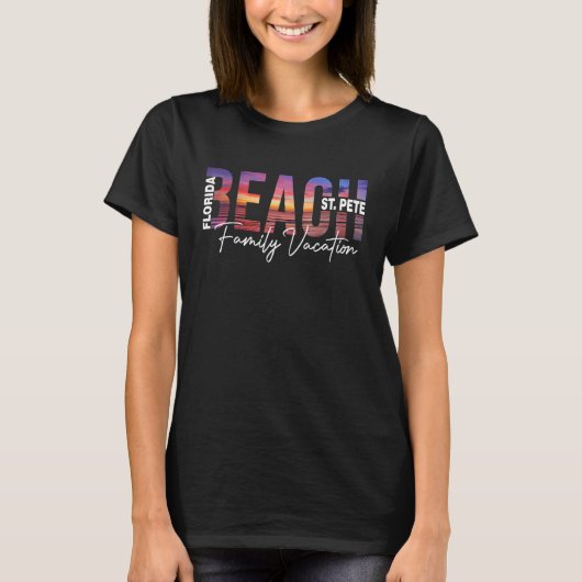 St Pete Beach Palm Trees Beach Florida Vacation Fa T-shirt (Voorkant)