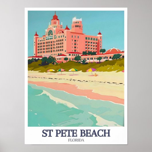 St Pete Beach reisposter -Don CeSar Hotel - Pas Poster (Voorkant)
