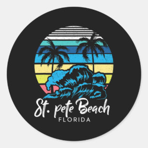 St. Pete Beach Tropische Sfeer Florida Souvenir Va Ronde Sticker