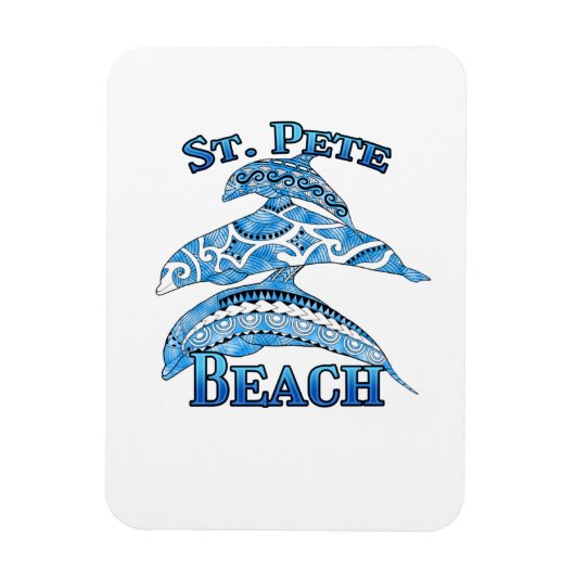 St. Pete Florida Beach Vacation Tribal Dolphins Magneet (Verticaal)