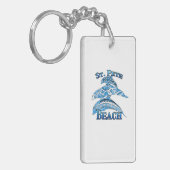 St. Pete Florida Beach Vacation Tribal Dolphins Sleutelhanger (Voorkant Links)