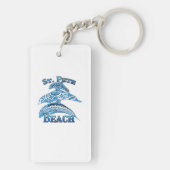 St. Pete Florida Beach Vacation Tribal Dolphins Sleutelhanger (achterkant)