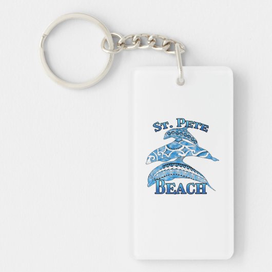 St. Pete Florida Beach Vacation Tribal Dolphins Sleutelhanger (Voorkant)