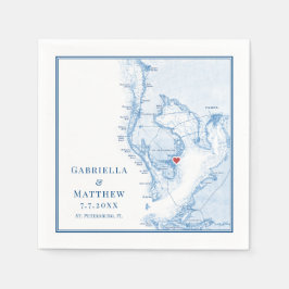 St. Pete Florida Kaart Elegant Bruiloft Servet