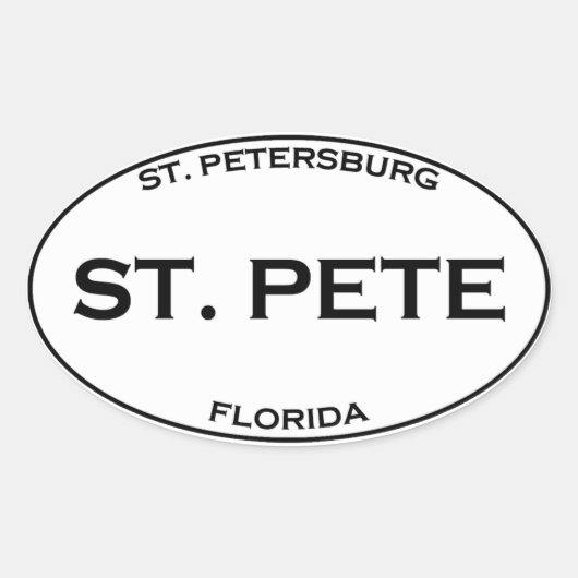 ST. PETE - St. Petersburg Florida Ovale Sticker (Voorkant)