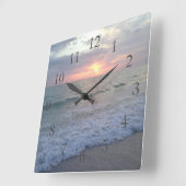 St. Pete Sunset Clock Vierkante Klok (Hoek)