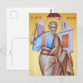 St. Peter Apostle Orthodox Christelijk Icoon Briefkaart (Voorkant / Achterkant)