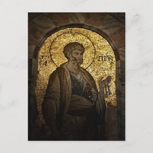 St. Peter Byzantijnse mozaïek orthodoxe icoon Briefkaart (Voorkant)