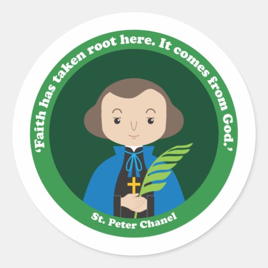 St. Peter Chanel Ronde Sticker (Voorkant)
