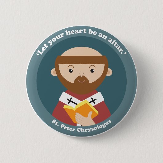 St. Peter Chrysologus Ronde Button 5,7 Cm (Voorkant)