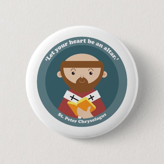 St. Peter Chrysologus Ronde Button 5,7 Cm (Voorkant)