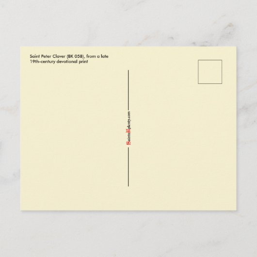 St. Peter Claver (BK 058) Briefkaart (Achterkant)