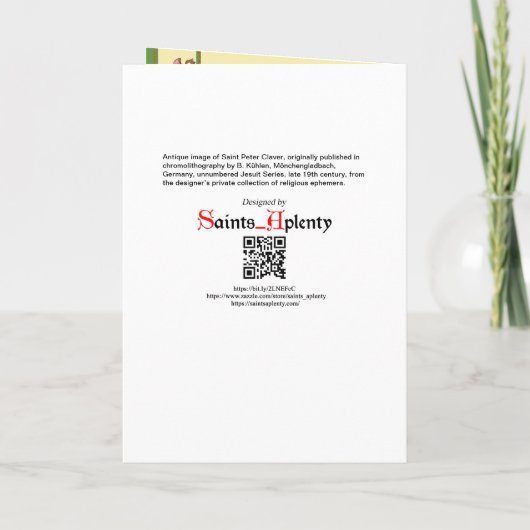 St. Peter Claver (BK 058) Kaart (Achterkant)