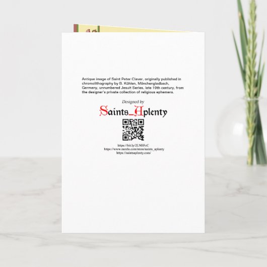St. Peter Claver (BK 058) Kaart (Achterkant)