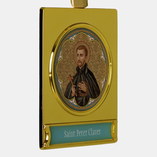 St. Peter Claver (BK 058) Verguld Banner Ornament (Rechts)