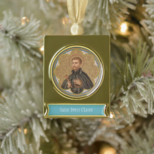 St. Peter Claver (BK 058) Verguld Banner Ornament