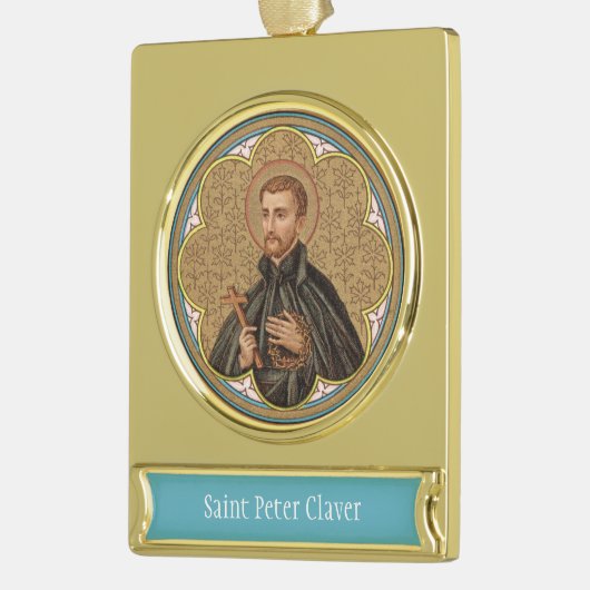 St. Peter Claver (BK 058) Verguld Banner Ornament (Links)