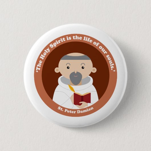 St. Peter Damian Ronde Button 5,7 Cm (Voorkant)