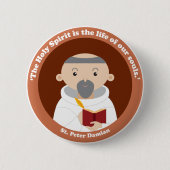 St. Peter Damian Ronde Button 5,7 Cm (Voorkant)