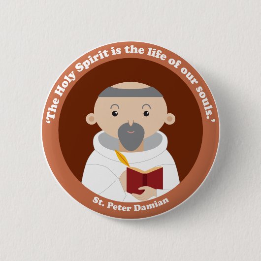 St. Peter Damian Ronde Button 5,7 Cm (Voorkant)