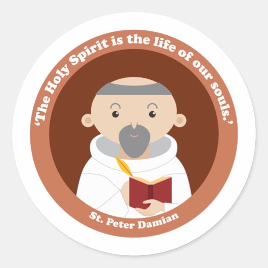 St. Peter Damian Ronde Sticker (Voorkant)