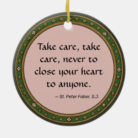 St. Peter Faber (BK 051; beroemd citaat) Keramisch Ornament (Achterkant)