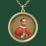 St. Peter Faber (BK 051) Ronde Goud Vergulden Ketting<br><div class="desc">Voor een man dat wordt gecrediteerd met vele primeurs en een van de drie medeoprichters, is St. Peter Faber (1506-1546) niet erg bekend buiten jezuïetenkringen. Aanvankelijk was hij de enige kamergenoot van de heilige Franciscus Xaverius aan de Universiteit van Parijs. De mannen werden later vergezeld door de heilige Ignatius Loyola,...</div>