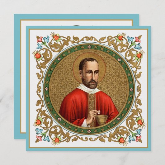 St. Peter Faber (BK 051) Square Greeting/Note Card (Voorkant / Achterkant)