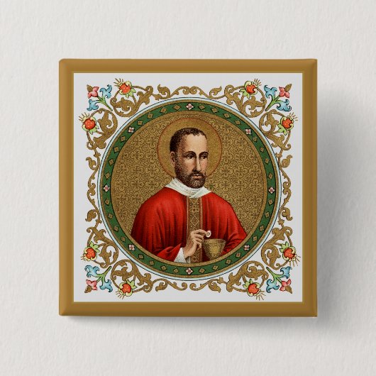 St. Peter Faber (BK 051) Square Vierkante Button 5,1 Cm (Voorkant)