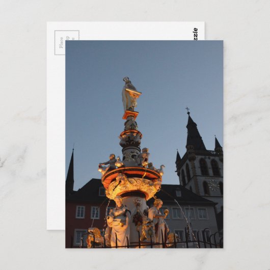 St Peter Fontein in Trier Briefkaart (Voorkant / Achterkant)