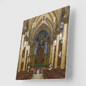 St. Peter Katholieke Kerk Painterly Vierkante Klok (Hoek)