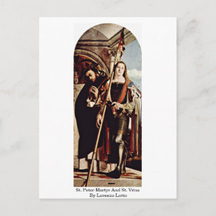 St. Peter Martyr en St. Vitus door Lorenzo Lotto Briefkaart