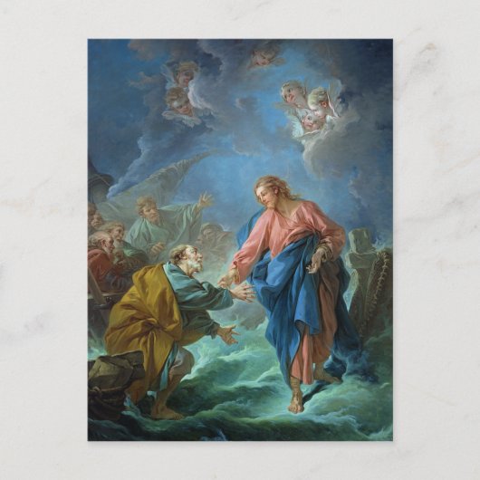 St. Peter nodigde uit om op het water te lopen, 17 Briefkaart (Voorkant)