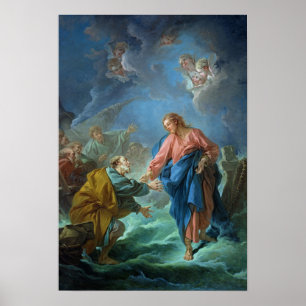 St. Peter nodigde uit om op het water te lopen, 17 Poster