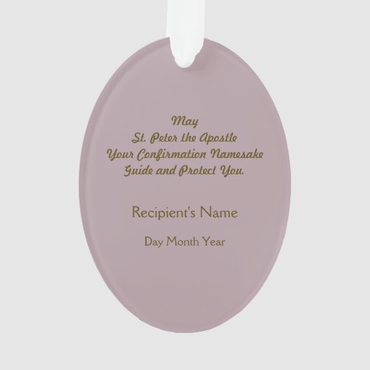 St. Peter (PM 07) Acryl Ornament (achterkant)