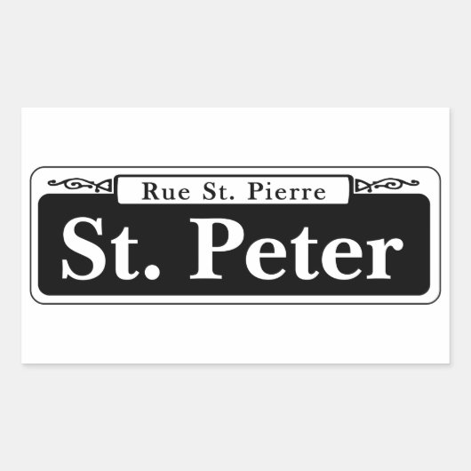 St. Peter St., New Orleans straatnaambord Rechthoekige Sticker (Voorkant)