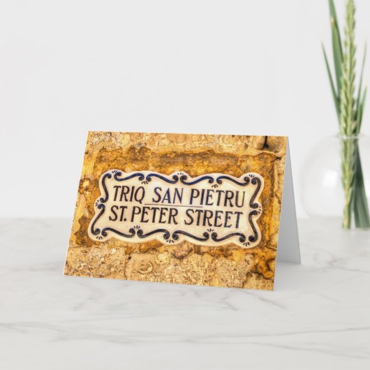 St. Peter Street Sign Malta Kaart (Voorkant)