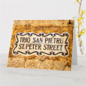 St. Peter Street Sign Malta Kaart (Gele Bloem)